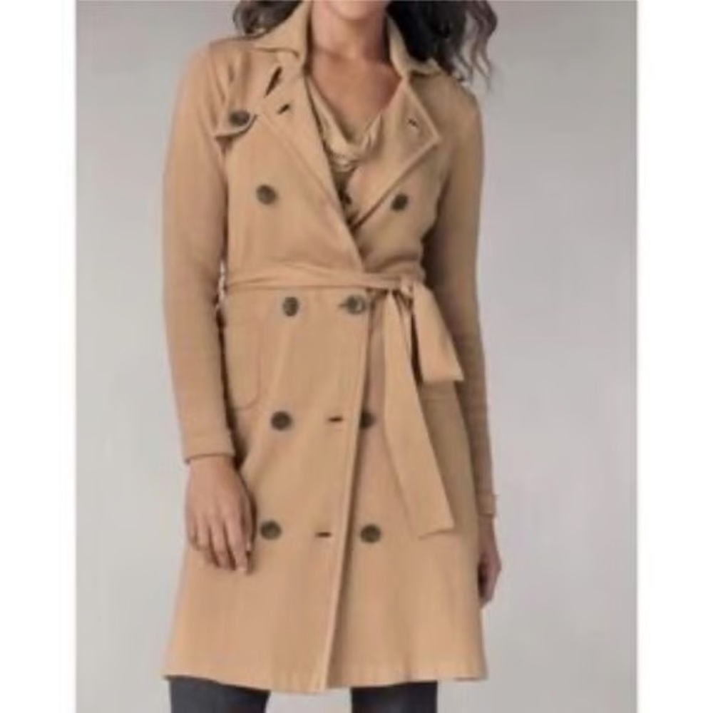CAbi Camel Double-Breasted Trench Coat